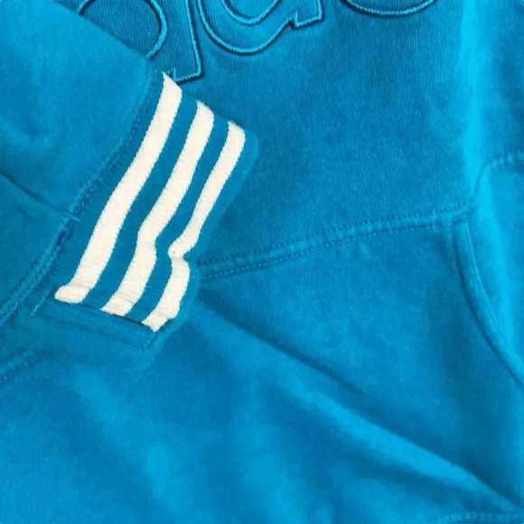 Adidas Teal Pullover Pocket Textured Logo Hoodie - Picture 6 of 9